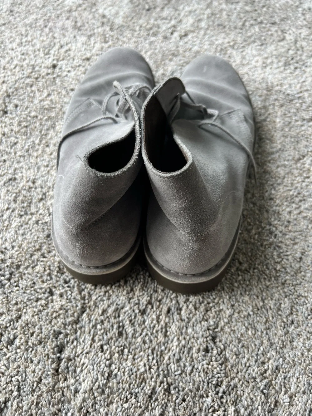 Men's Classic Gray Suede Desert Boots. Size 12.